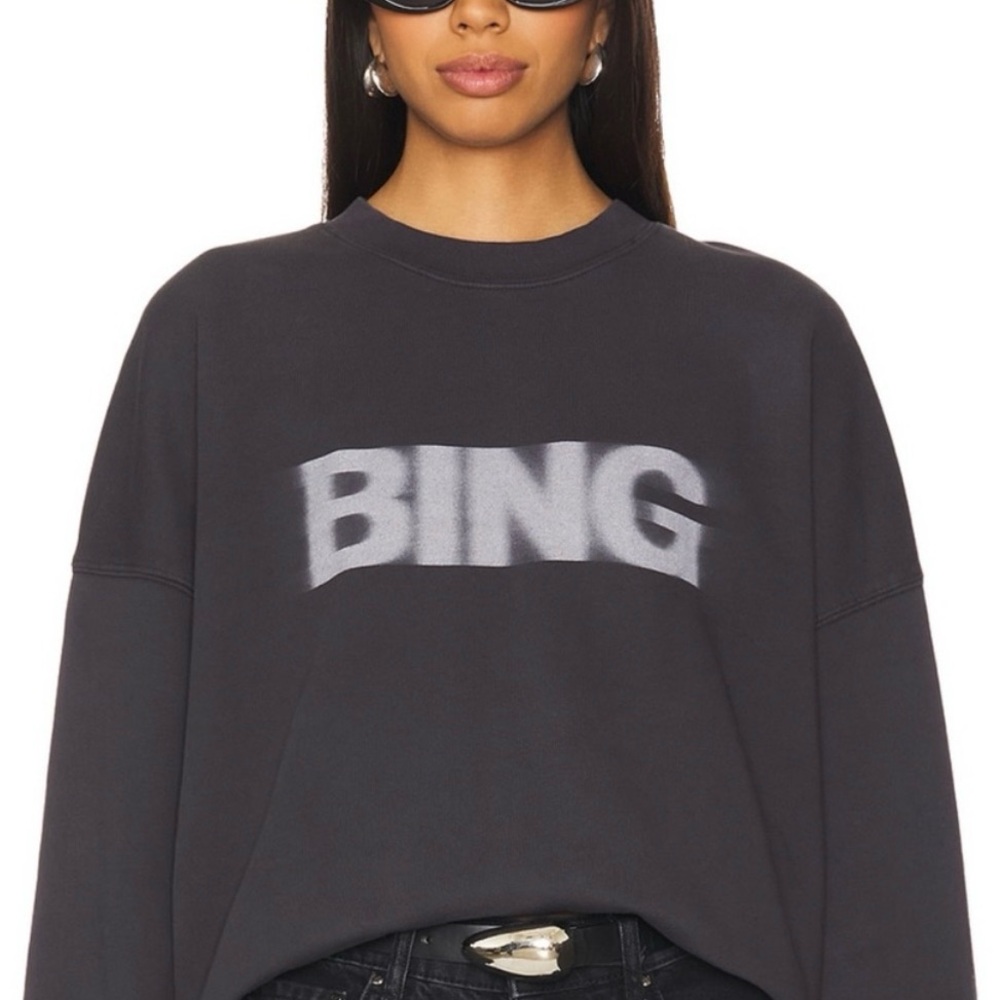 Anine Bing Miles blurred sweatshirt vintage black size medium